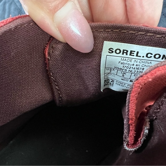Sorel Boots Women 7 Shoes Out N About Rain Duck Red Ankle Lace Up - Picture 7 of 14